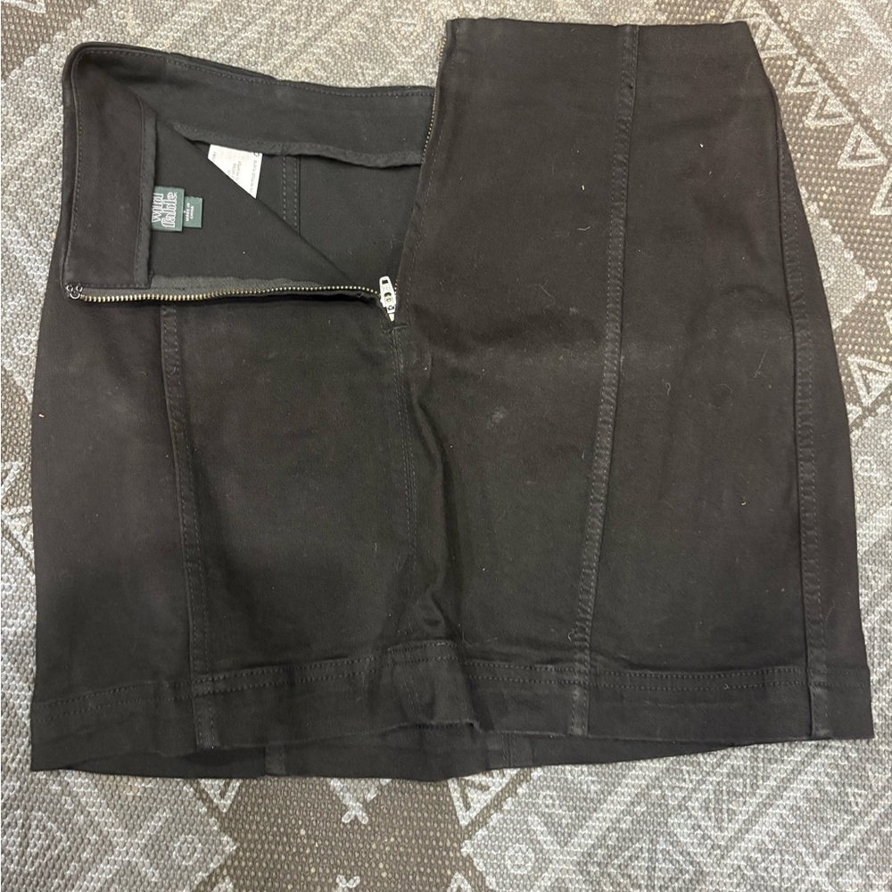 Wild Fable Black Zip-Front Skirt